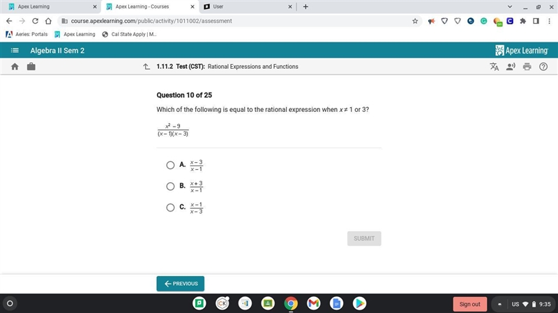 which of the following is equal to the rational expression when x doesnt equal 1 or-example-1