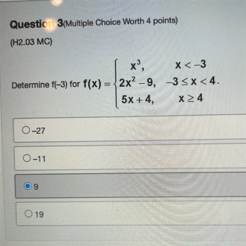 Determine f(-3) for f(x)-example-1