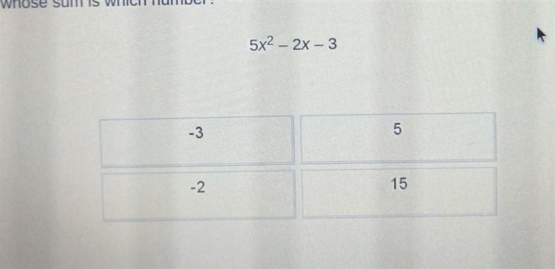 to factor the trinomial by grouping, you need to find two integers whose product is-example-1