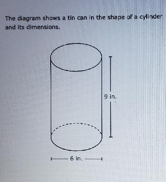 The diagram shows a tin can in the shape of a cylinder and its dimensions. What is-example-1