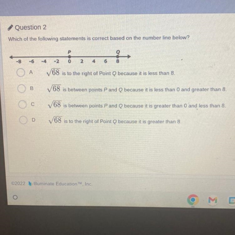 Which of the following statements is correct based on the number line below? -8 -6 A-example-1