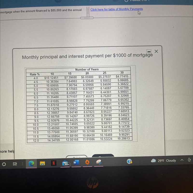 Determine the monthly principal and interest payment for a 15-year mortgage when the-example-1