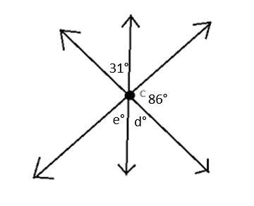 Find the measure of the requested angle. d = e =-example-1