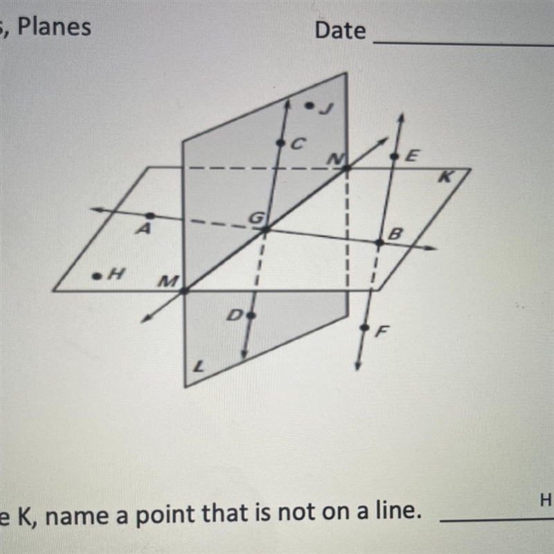 Name a pair of opposite rays on plane L.-example-1