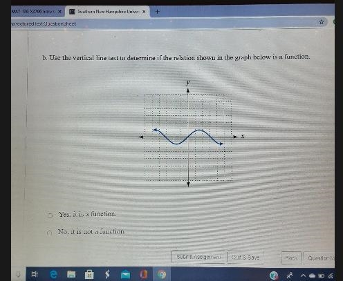 B. Use the vertical line test to determine if the relation shown in the graph below-example-1