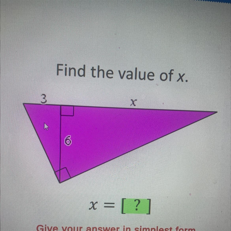 Find the value of x-example-1