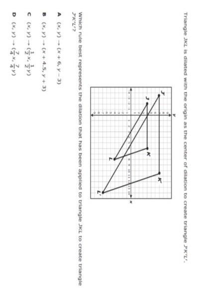 which world best represents the dilation that has been applied to triangle JKL to-example-1