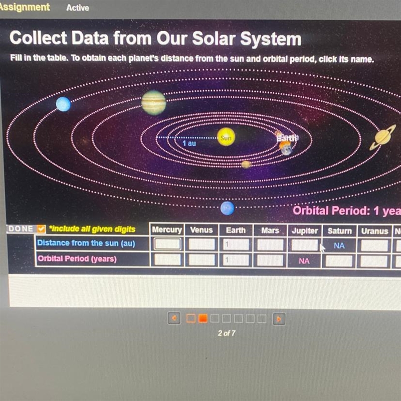 Collect Data from our solar system Help!-example-1