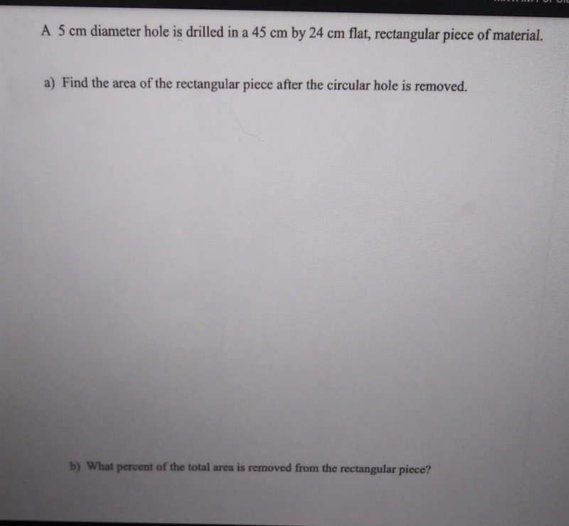 Area and percent the answer is split up into (a and (b-example-1