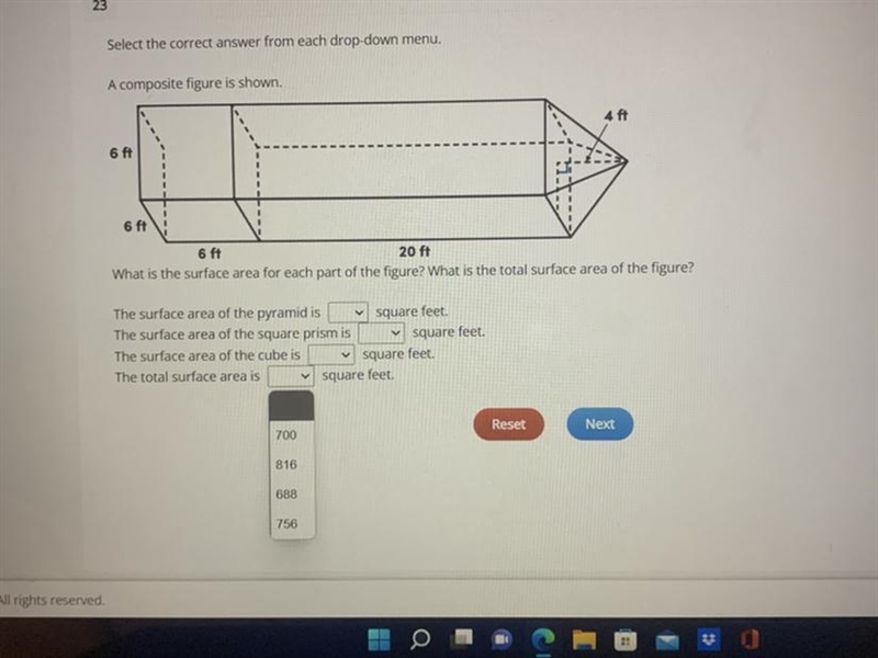 Can someone help me with this geometry question? First box has 3 options: 60,96,48Second-example-1