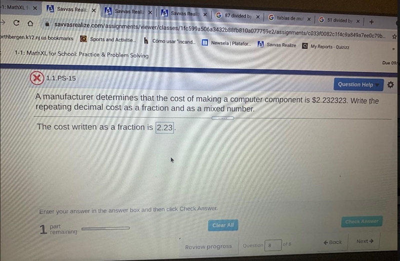 A manufacturer determines that the cost of making a computer component is $2.232323.... Write-example-1