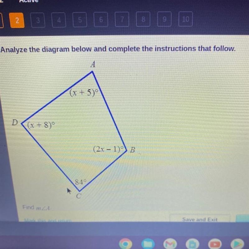 Analyze the diagram below and complete the instructions that follow. find m a.66 b-example-1