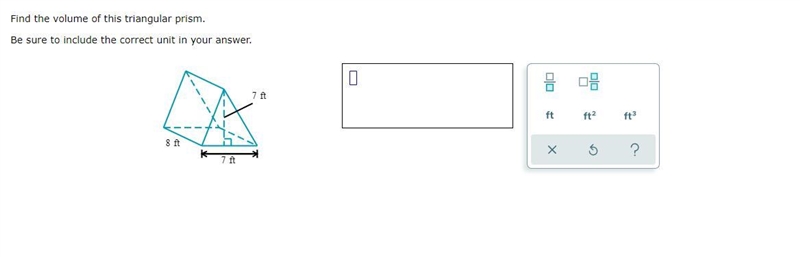 PLEASE HELP, I'M BEING TIMED ;----; Find the volume of this triangular prism. Be sure-example-1