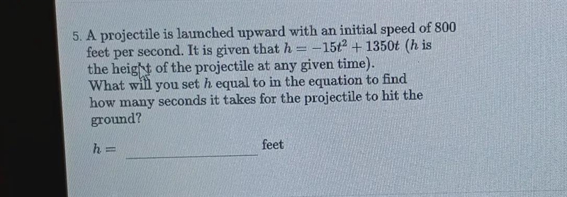 a projectile is launched at word with an initial speed of 800 feet per second is it-example-1