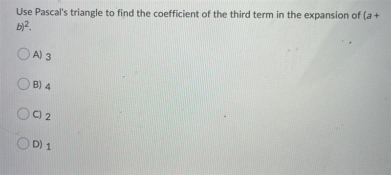 Use Pascal's triangle to find the coefficient of the third term in the expansion of-example-1