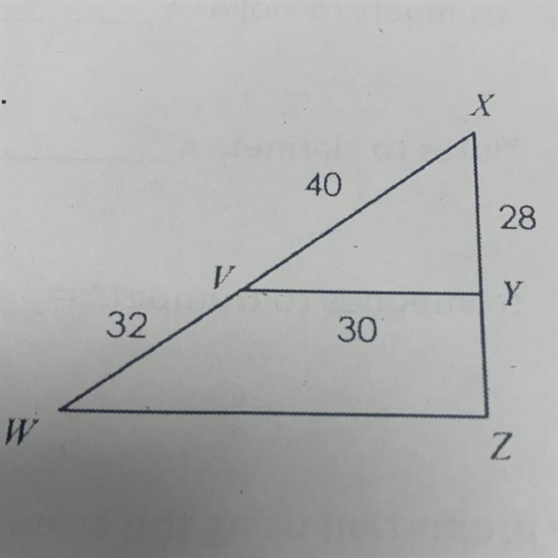 Triangle XZW ~ triangle XYV, find the perimeter of triangle XZW-example-1