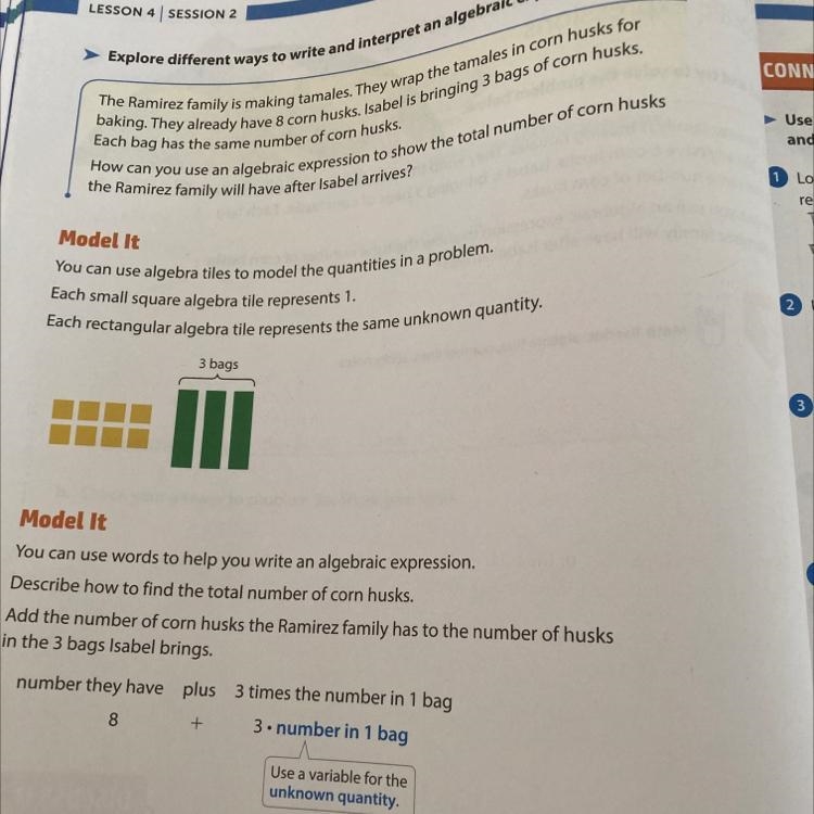 How can you write an algebraic expression to represent a situation in which thereis-example-1