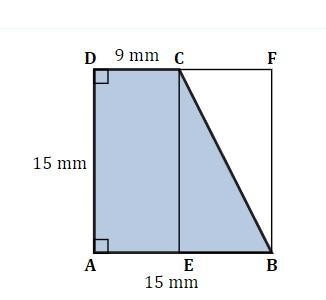 Find the area of the following shapes. Area = __ mm^2-example-1