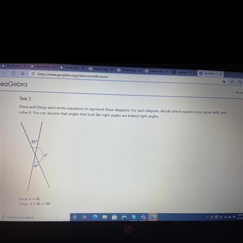 Elena and Diego each wrote equations to represent these diagrasolve it. You can assume-example-1