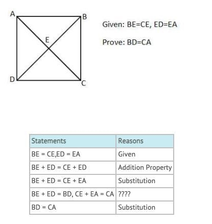 Fill in the missing reasonA) Definition of Vertical AnglesB) Segment Addition PostulateC-example-1