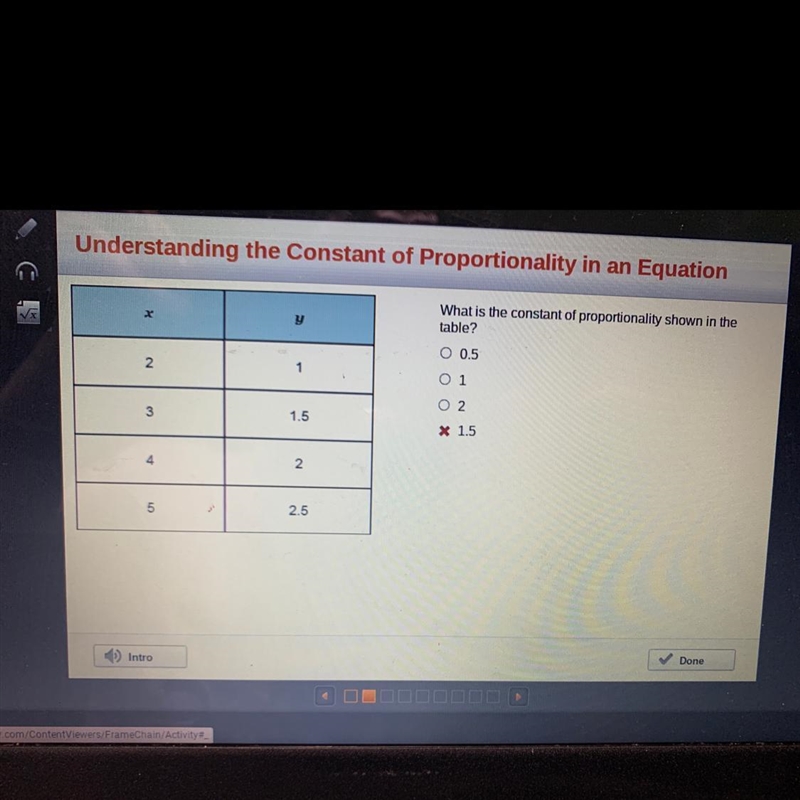 What is the constant of proportionality shown in the table?-example-1