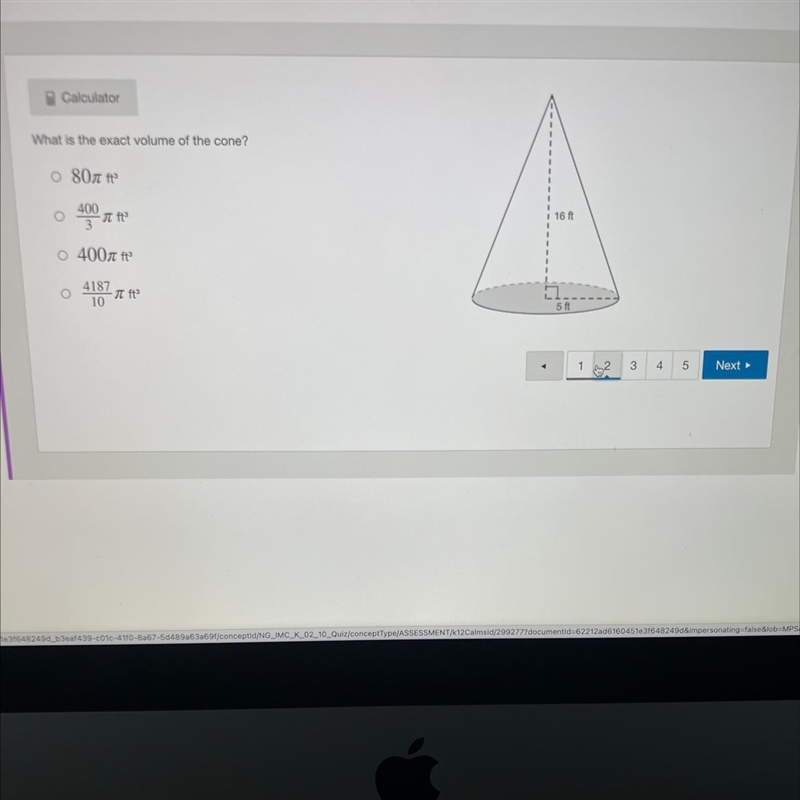 What is the exact volume of the cone-example-1