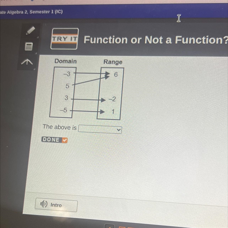 Domain range the above is A function Not a function-example-1