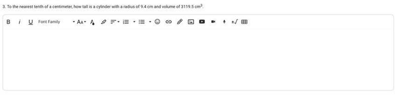 3. To the nearest tenth of a centimeter, how tall is a cylinder with a radius of 9.4 cm-example-1