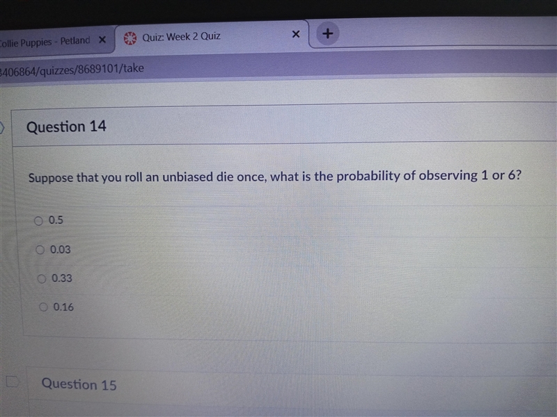 What is the probability of observing 1 or 6?-example-1