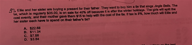 Eli and her sister are buying a present for their father. They want to buy him a tie-example-1