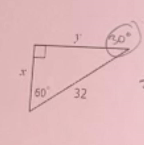 Explain special rights. Im confused how to find missing sides and angles-example-1