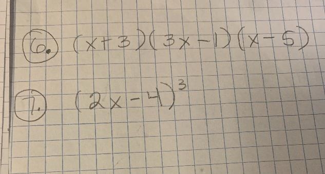 Need help with polynomials multiplyingCould you help with Number 6 and 7-example-1