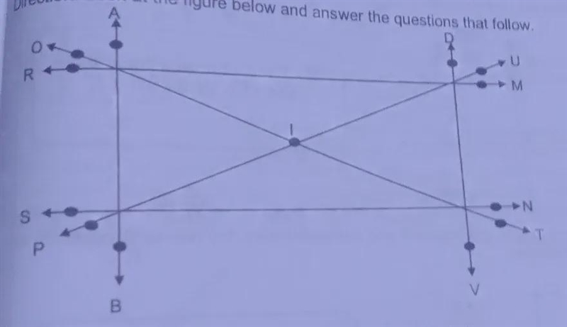 Write two pairs of parallel and perpendicular lines in the figure below.-example-1