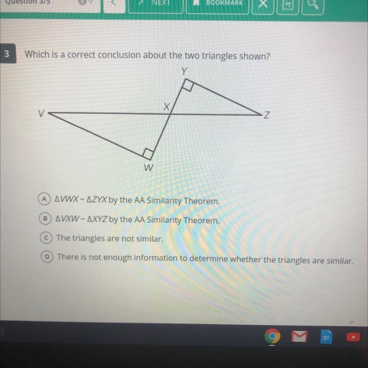 Which is a correct conclusion about the two triangles shown?-example-1