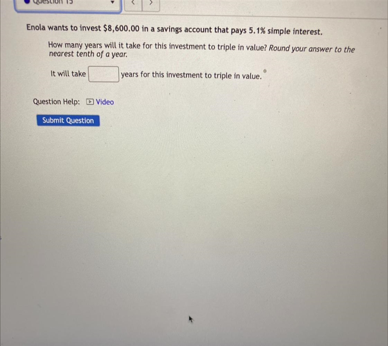 Enola wants to invest $8,600.00 in a savings account that pays 5.1% simple interest-example-1