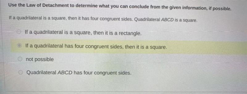 If a quadrilateral is a square then it has four congruent sides. Quadrilateral ABCD-example-1