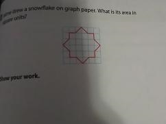 HELP ME ASAP!! Jamie drew a snowflake on graph paper. What is the area in square units-example-1