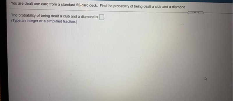 The probability of being dealt a club and a diamond is-example-1