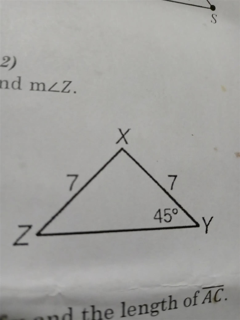 Use the isosceles triangle Theorom to find the m-example-1