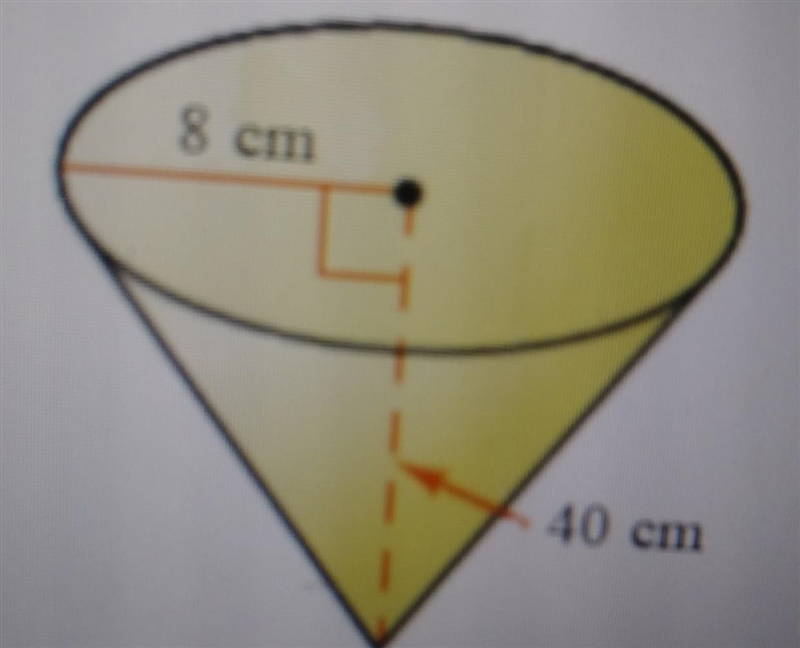 Find the lateral area of the cone .The lateral of the area cone is _cm2(Do not round-example-1