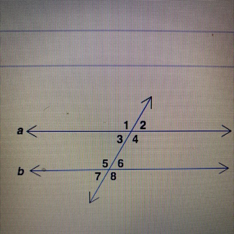 Given that lines a and b are parallel and that m<3=66° , find m<8-example-1