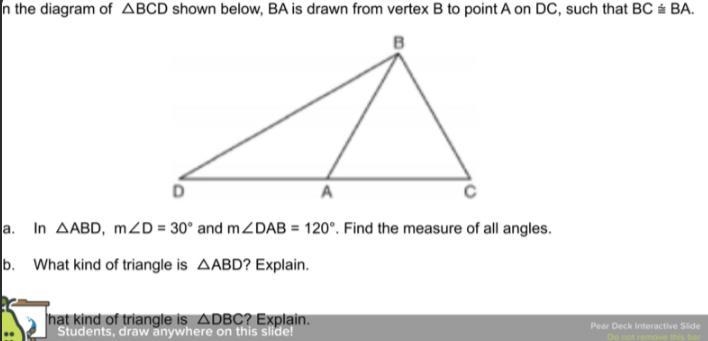 In the diagram of ABCD shown below, 'BA is drawn from vertex B to point A on DC, such-example-1