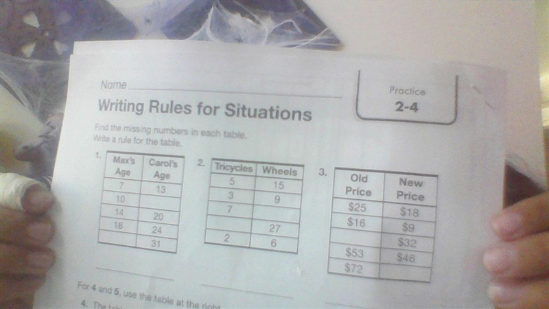 Find the pattern write a rule for the table-example-1