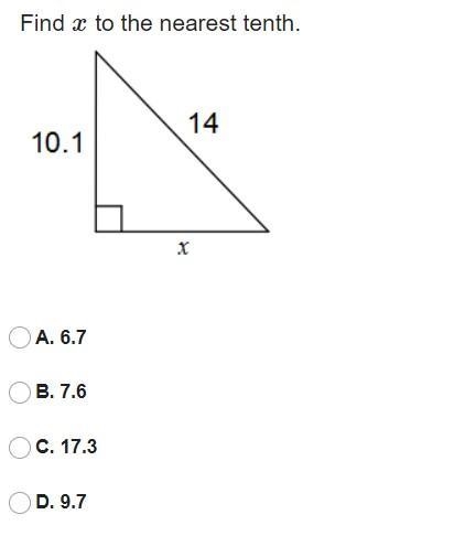 Find x to the nearest tenth.-example-1