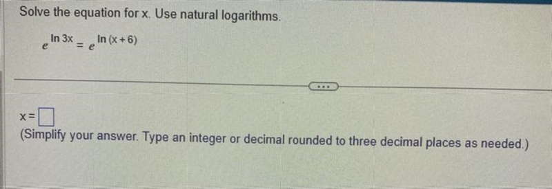 Solve for x (Simplify your answer. Type an integer or a decimal. Round to 3 decimal-example-1