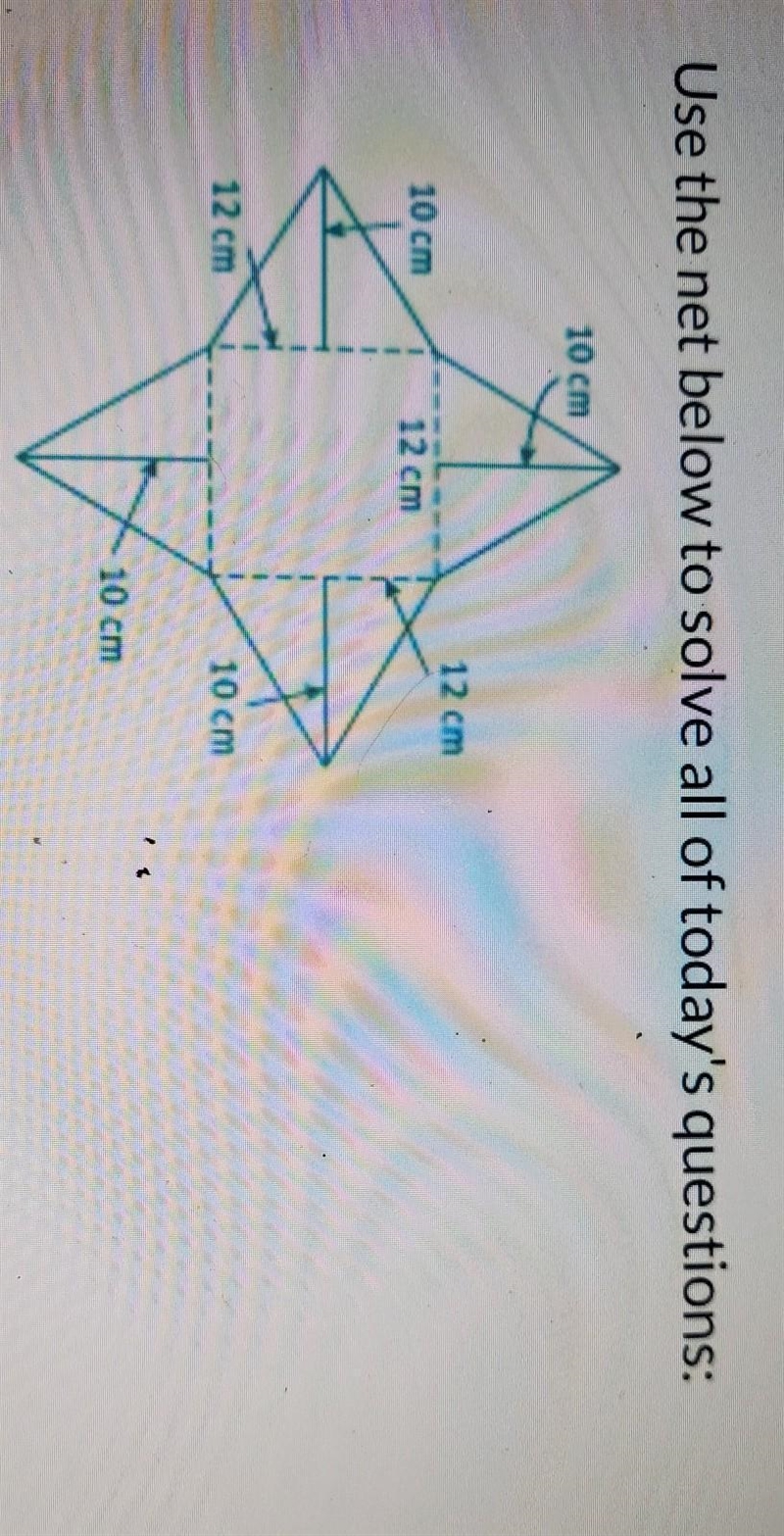 What is the area if one of the triangular side of the figure?-example-1