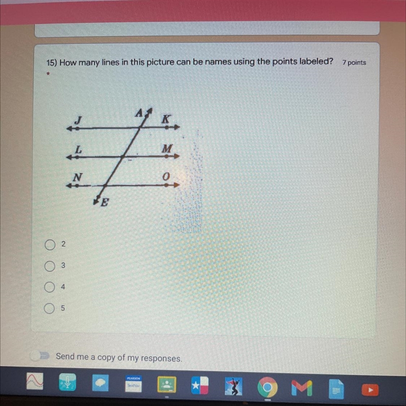 15) How many lines in this picture can be names using the points labeled? 7 pointsM-example-1