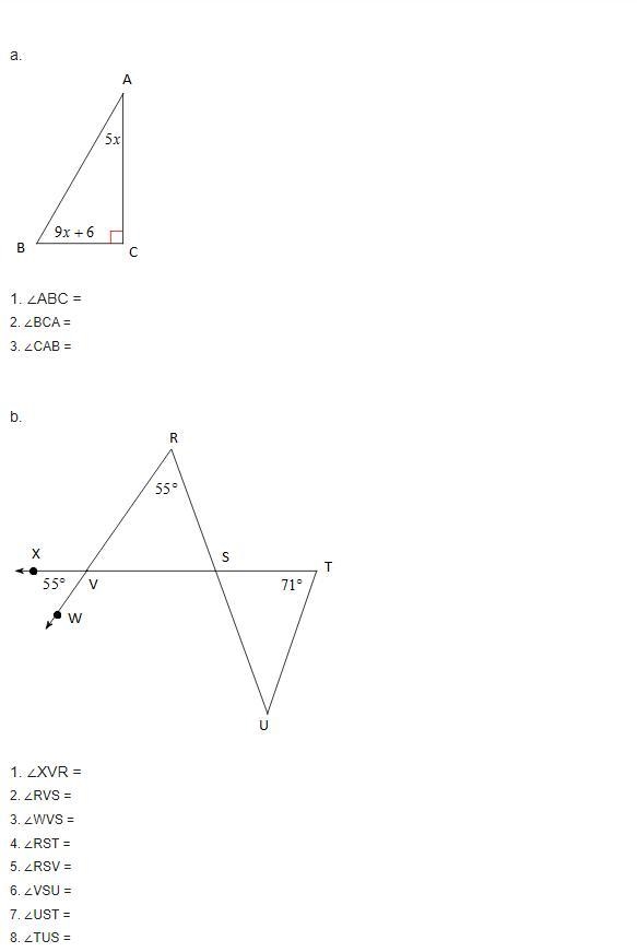 Find the measures of all of the angles.-example-1