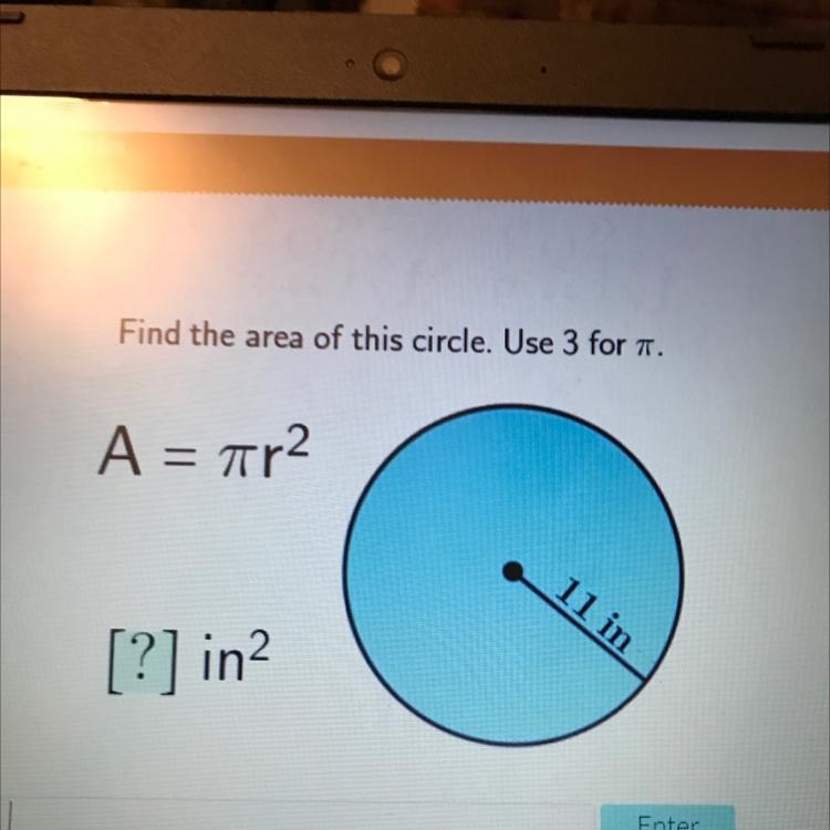 Find the area of this circle please…Use 3 for pi-example-1