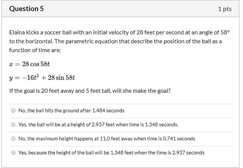 Elaina Kicks A Soccer Ball With An Initial Velocity Of 28 feet per second at an angle-example-1